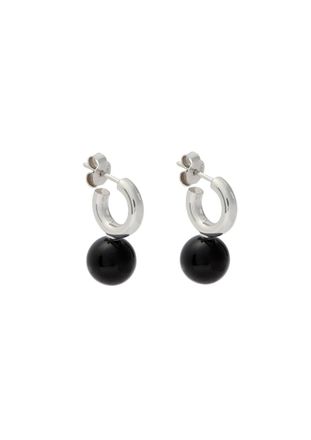 Christophe Lemaire Short Dot Rhodium-plated Sterling Silver Hoop Earrings - Black - One Size