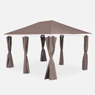 Sweeek 3x4m Canopy Roof & Side Curtain Kit in Brown