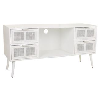 Wanderlust Deco Wanderlust Deco - Mueble Bajo De Madera Y Rejilla Blanco 120x42x60