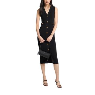 Michael Kors Dames, Jurken, Zwart, Maat: L Nylon