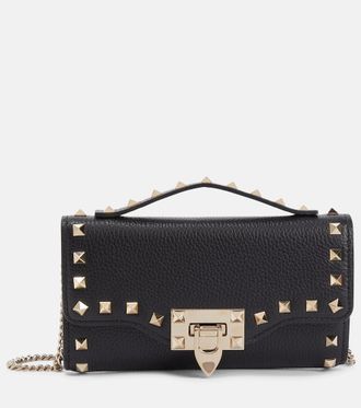 Valentino Garavani Rockstud leather wallet on chain