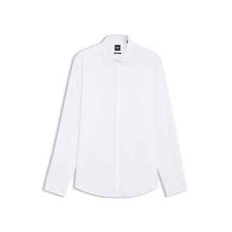 BOSS Regular-fit shirt in Italian monogrammed cotton