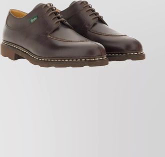 Paraboot round toe leather loafers with stitched detail