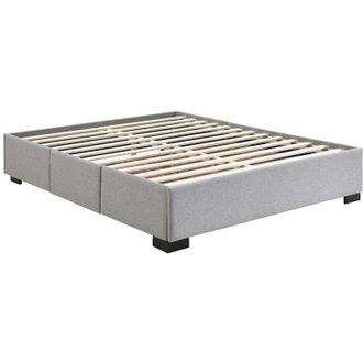 Vente-Unique Rete con cassetti 140 x 190 cm - Tessuto grigio - KOLANE di YSM&Eacute;E