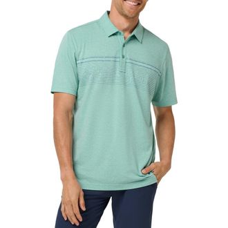 Travis Mathew Performance Jersey Polo in Heather Bright Aqua at Nordstrom, Size Xx-Large