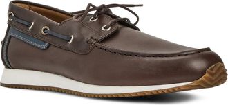 Aquatalia Lido Boat Sneaker in Dark Brown Calf at Nordstrom, Size 11.5