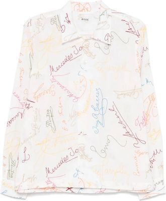 Bode Camicia Signature Scrawl - Bianco