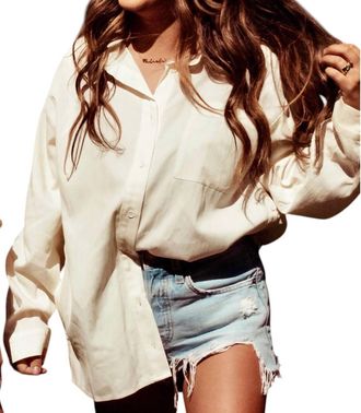 Sadie & Sage Ciao Long Sleeve Shirt In Ivory