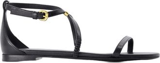 Alexander McQueen Womens Leather Harness Sandals Black Calfskin