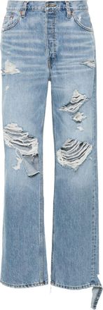 Re/Done Loose Long jeans - women - Cotton/Cotton/Polyester - 26 - Blue