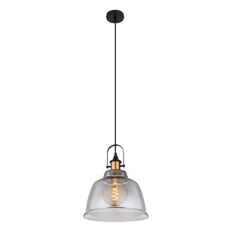 Globo Lighting L&aacute;mpara Colgante - Dorothea - Negro - Vidrio - &Oslash; 30cm - - Globo