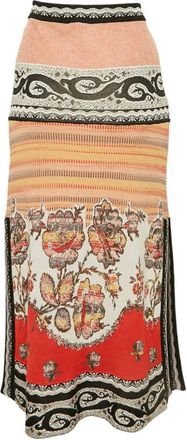 Etro floral stripe knit skirt - Neutrals