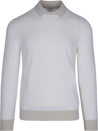 Eleventy Fine Knit Virgin Wool Sweater With Polo Collar