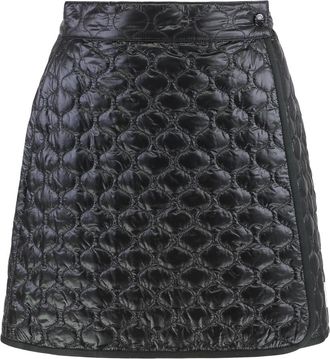 Moncler Short Skirts, female, Black, Size: XS Padded Mini Skirt with Checked Quilting