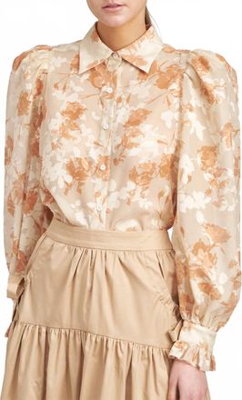 En Saison Florence Blouse In Peach Taupe