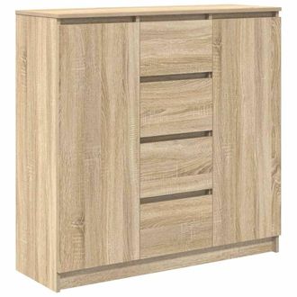 Berkfield Home Sideboard with Drawers Sonoma Oak 100.5x35x98.5 cm Engineered Wood in Light Tan