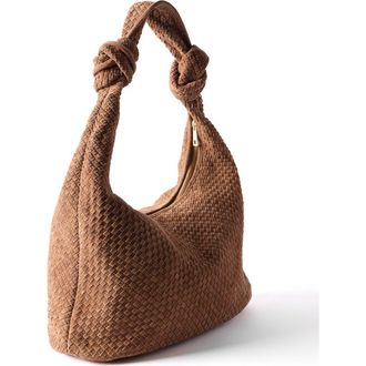 Mint Velvet Nora Tan Woven Suede Knot Detail Bag at Nordstrom