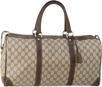Gucci Pre-owned Weekend Bags, female, Beige, Size: ONE SIZE Pre-owned Vintage Boston Bag