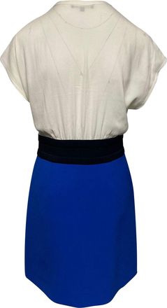 Maje Color Block Dress in White Viscose