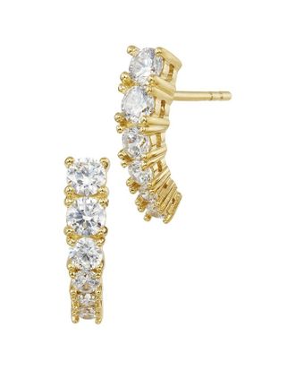 Savvy Cie Jewels Silver Cz Stud Earrings