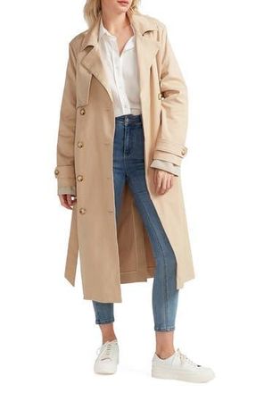 Belle & Bloom Empirical Cotton Trench Coat in Camel at Nordstrom Rack, Size X-Small