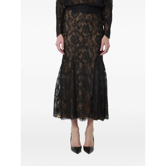 Self Portrait Laced Mermaid-style Midi Skirt