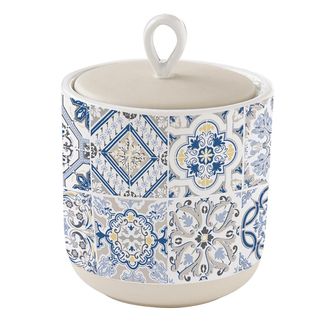 Easy Life Ø 11 x h 14 cm multipurpose vase in stoneware CASA DECOR BLUE