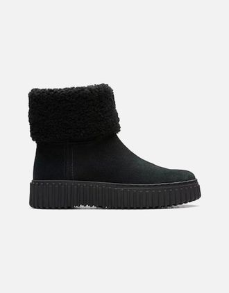 Clarks Womens Clarks Torhill Turn in Black Wlined Suede