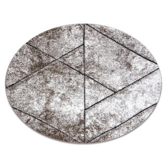 RugsX Rugsx - Alfombra Moderna Cozy 8872 Circulo Wall, Geom&eacute;trico, Triangulos - Structural Dos Niveles De Vell&oacute;n Marr&oacute;n Brown Circulo 160 Cm
