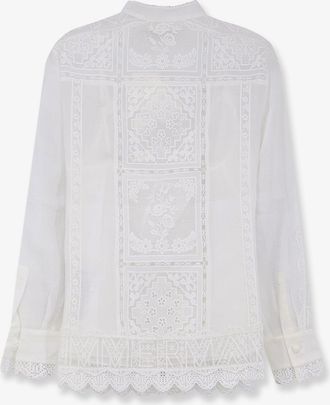 Zimmermann Womens Cotton Shirt Aster White