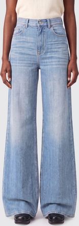 Chlo&eacute; Jeans a zampa a vita alta in denim di cotone a cinque tasche
