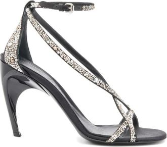 Alexander McQueen High Heel Sandalen - Dames - Sandalen met hakken - Zwart - 37 EU - Satijn - Schoenen