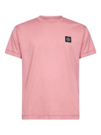 Stone Island Pink Logo-patch T-shirt