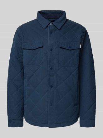 Pepe Jeans London Regular Fit Hemdjacke aus Baumwoll-Mix Modell QUILTED WORKSHIRT in Marine, Größe XXL