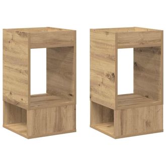 vidaXL Mesa Auxiliar 2 Pcs Roble Artesanal 30 X 30 X 56 Cm Vidaxl