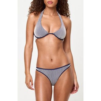 L*Space Isa Textured Underwire Bikini Top in Midnight Blue at Nordstrom, Size Dd