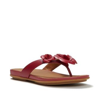 FitFlop Gracie Flower Flip-Flops in Burnt Berry at Nordstrom, Size 8.5