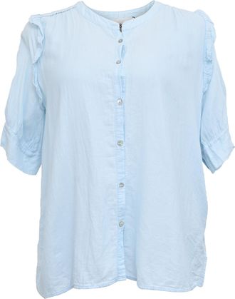 BA&SH Ba & sh Tyana Blouse in Light Blue Cotton