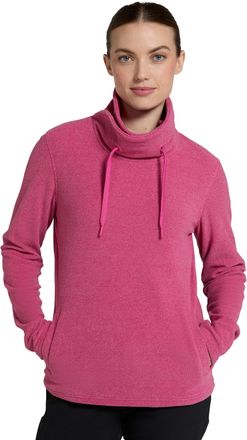 Mountain Warehouse Hebridean Womens Cowl Neck Fleece - Breathable Sweater, Brushed Inner & Two Front Pockets - Ideal For Spring Summer, Travel & Outdoors Dark Pink Women