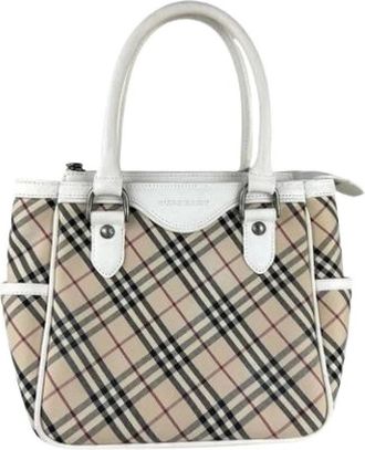 Burberry Pre-owned Handbags, female, White, Size: ONE SIZE Pre-owned Nylon Handbag