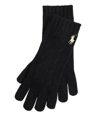 Polo Ralph Lauren Kabelgebreide handschoenen - Zwart