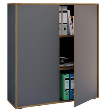VCM Vcm - Gabinete De Oficina De Madera Carpeta Gabinete De Archivo Muebles De Oficina Gabinete Salia 3x Ancho 100 Cm Puertas De Torneado (antracita)