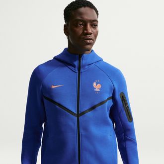 Nike FFF Tech Fleece Windrunner Nike Mens Soccer Full-Zip Hoodie in Blue | IB5929-480