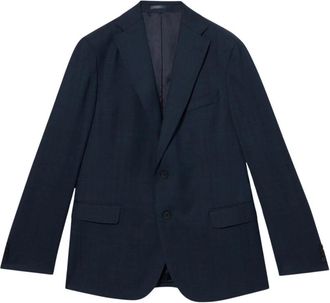 Brooks Brothers Virgin Wool Suit - Heren - Blazers - Blauw - L - Leer - Jassen