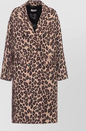 Alberto Biani virgin wool animal print long coat