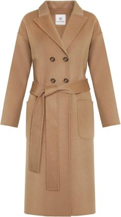 Anine Bing Camel Kasjmier Blend Jas - Dames - Jas met riem - Bruin - M - Kasjmier - Jassen