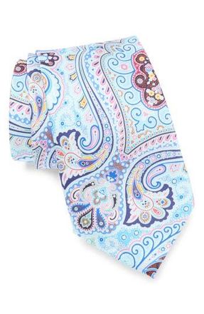 Robert Graham Paisley Floral Silk Tie in Aqua at Nordstrom Rack