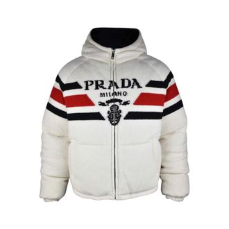 Prada Heren, Jassen, Wit, Maat: 2XL Wol