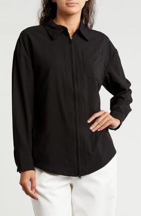 Patrizia Luca Zip Boxy Tunic in Black at Nordstrom Rack, Size X-Small