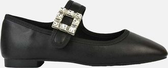 XY London Womens XY London Womens/Ladies Rhyse Diamante Square Toe Buckle Detail Mary Janes - Black - Size: 5